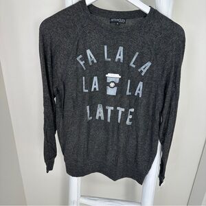 Fifth Sun Women's Charcoal 'Fa La La La Latte' Graphic Soft Sweatshirt Size S
